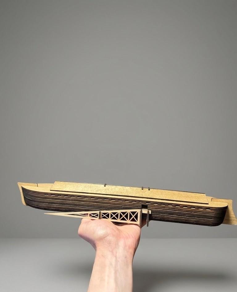 Layered Wooden Noah’s Ark Model