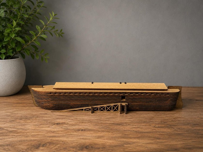 Layered Wooden Noah’s Ark Model