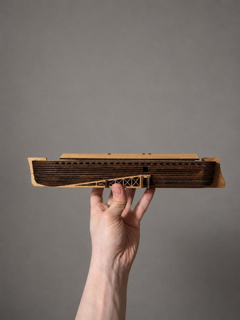 Layered Wooden Noah’s Ark Model