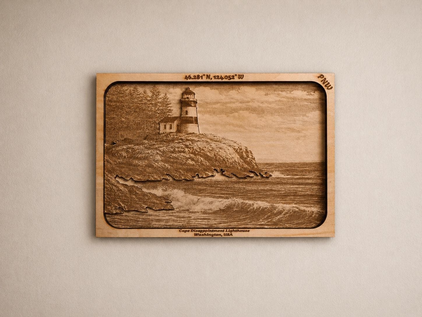 Cape Disappointment Lighthouse Wood Art