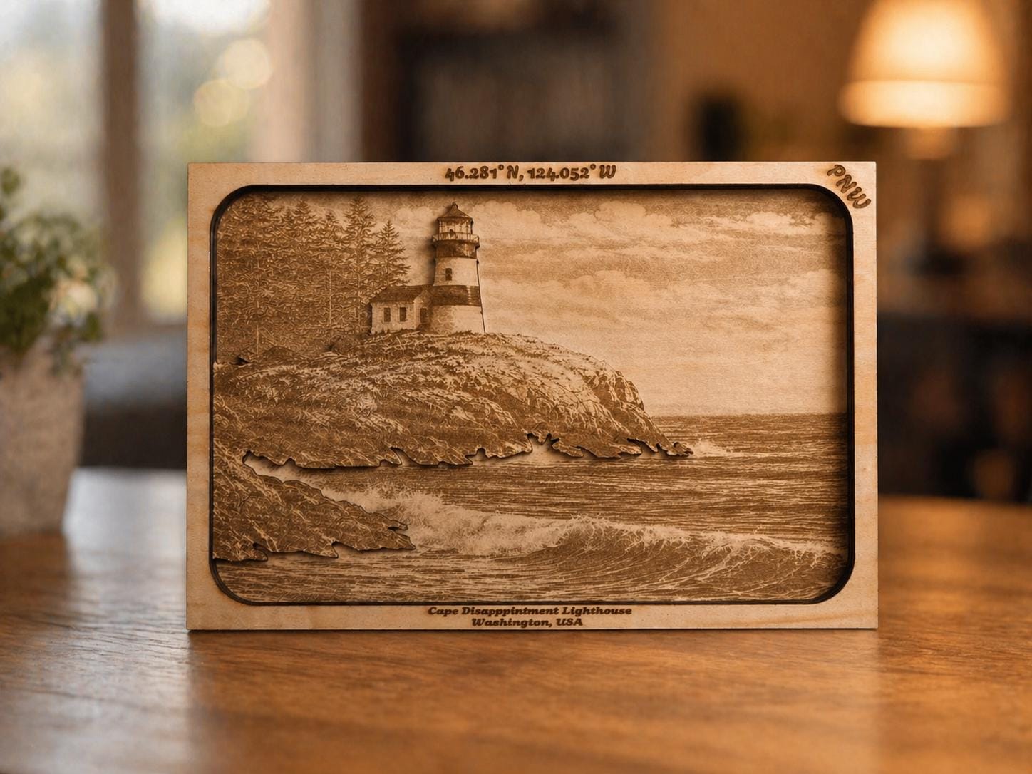 Cape Disappointment Lighthouse Wood Art