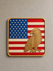 Layered Wooden American Flag with Eagle