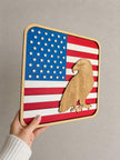 Layered Wooden American Flag with Eagle