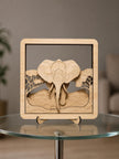 Handmade Wooden Elephant Wall Art – Layered Elephant Decor