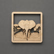 Handmade Wooden Elephant Wall Art – Layered Elephant Decor