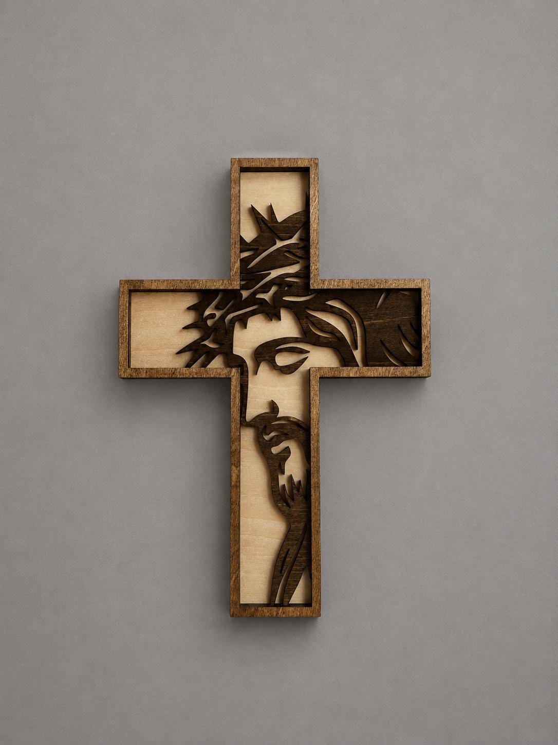 Jesus Cross Wall Art – Wooden Christian Decor