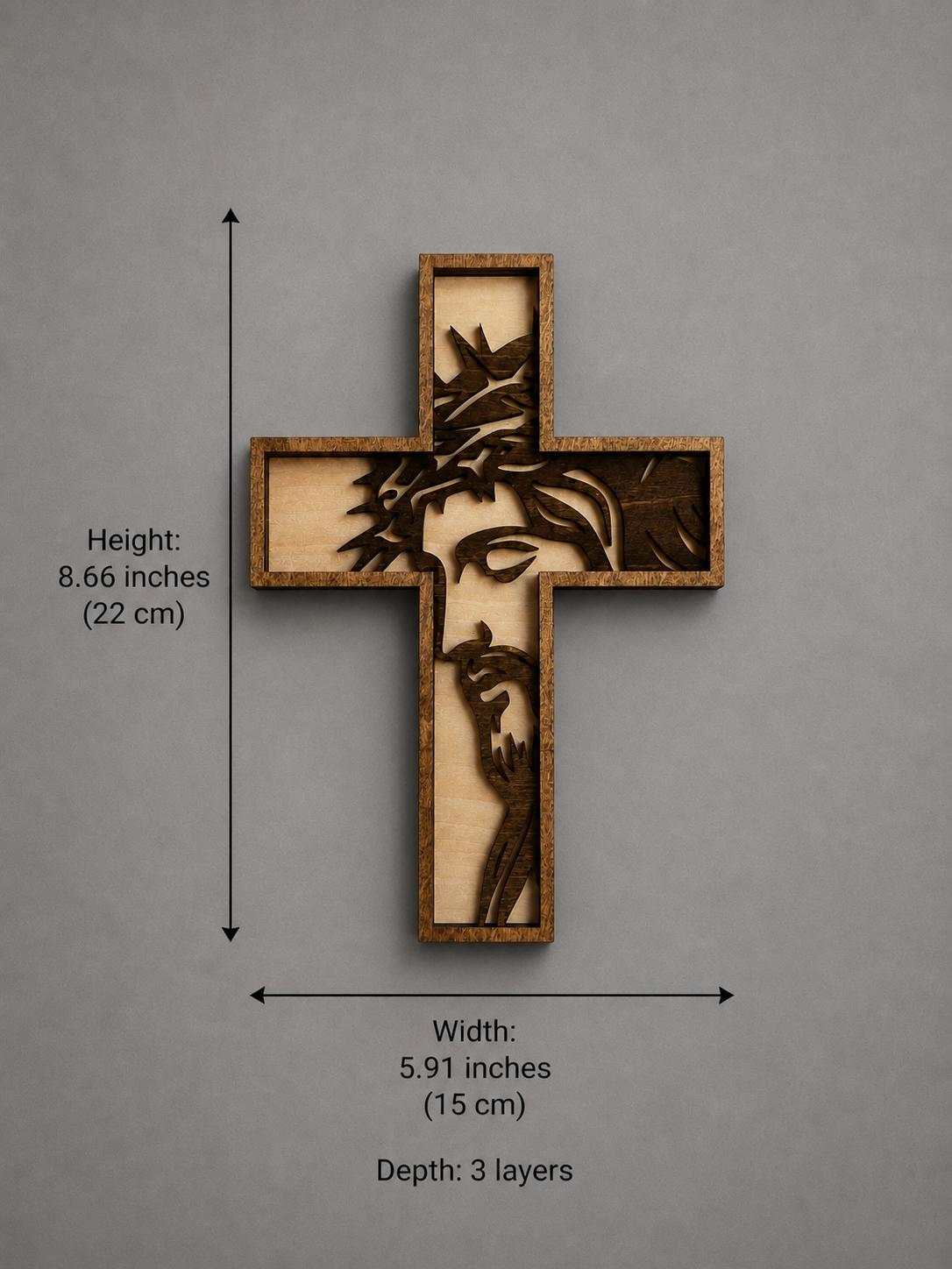 Jesus Cross Wall Art – Wooden Christian Decor