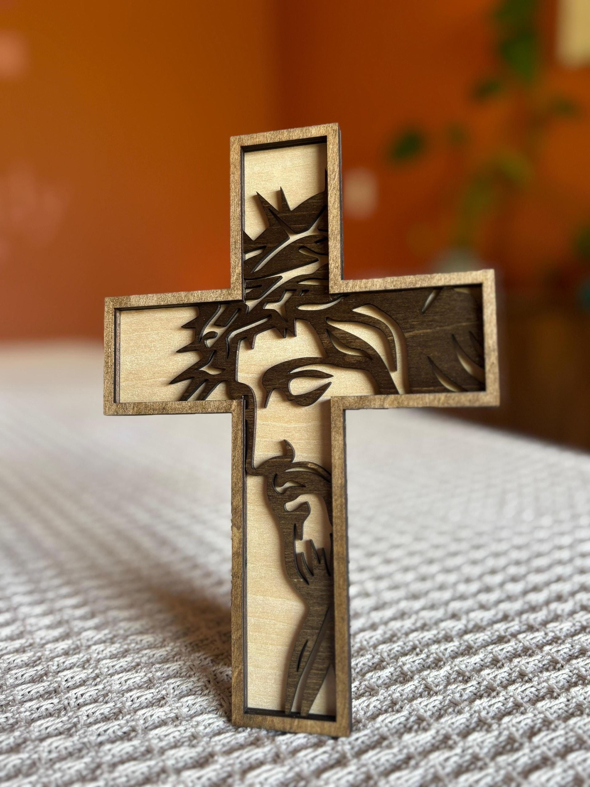 Jesus Cross Wall Art – Wooden Christian Decor