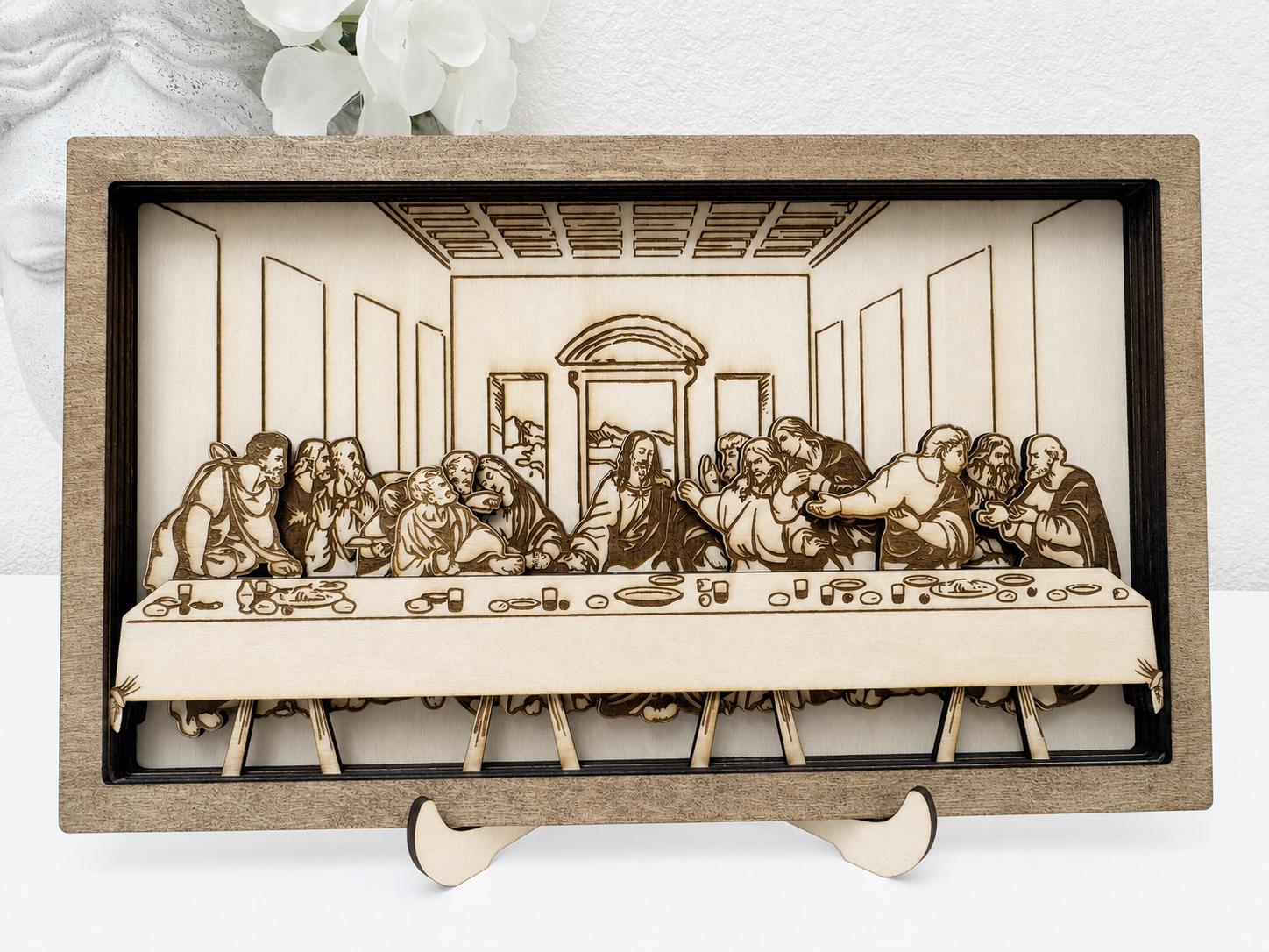 Layered Wooden Last Supper Wall Art