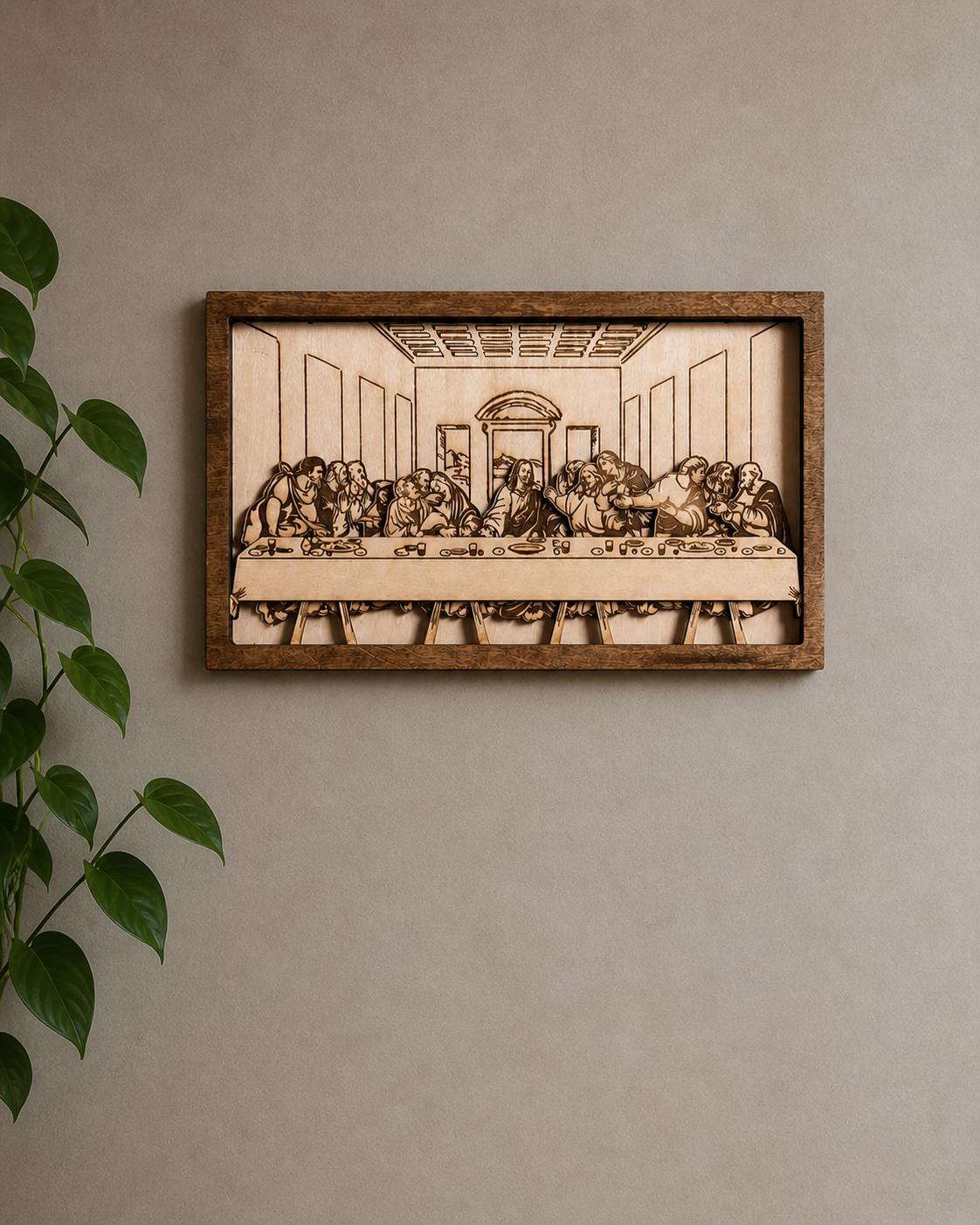 Layered Wooden Last Supper Wall Art