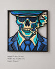 Layered Wooden Smoking Skeleton Wall Art – 5 Layer Laser Cut Skull Decor