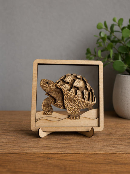 Layered Wooden Turtle Art – Sea Turtle Decor