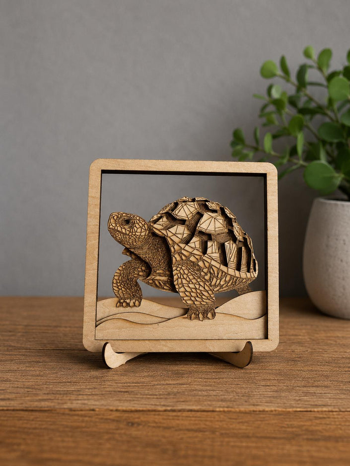 Layered Wooden Turtle Art – Sea Turtle Decor