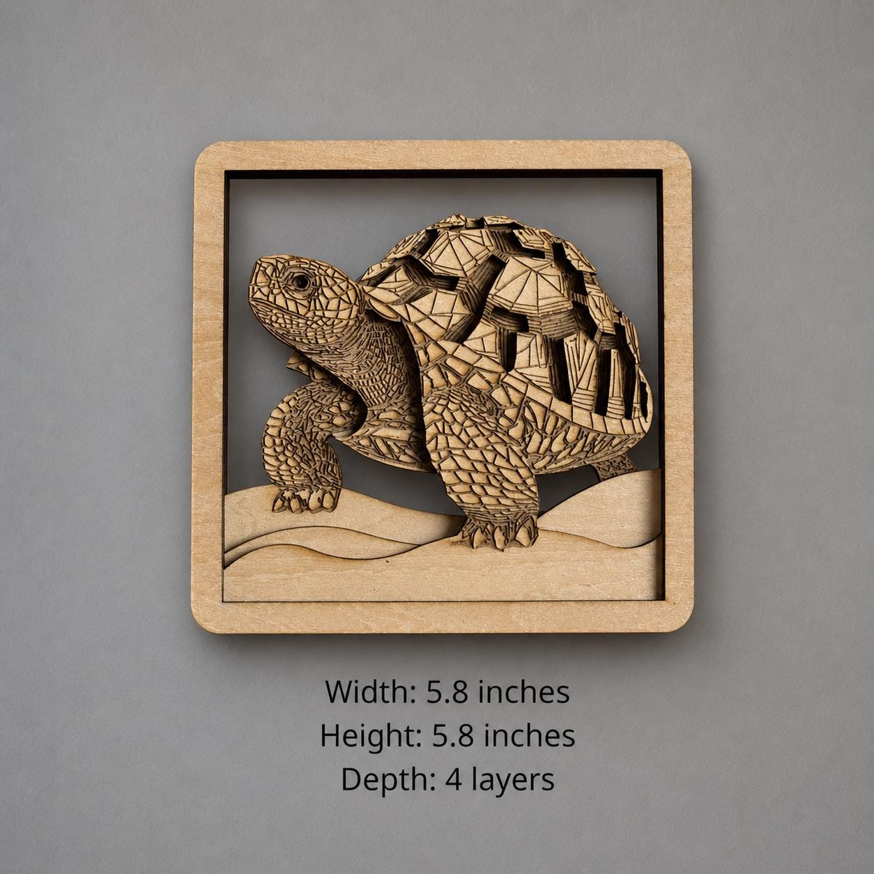 Layered Wooden Turtle Art – Sea Turtle Decor