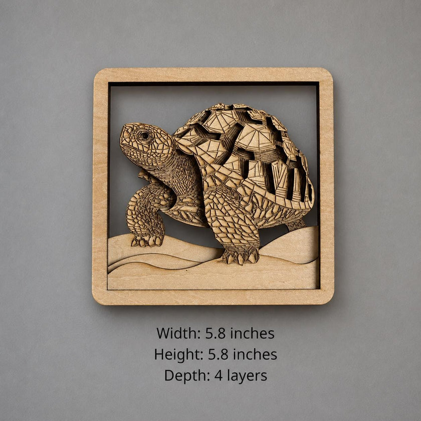 Layered Wooden Turtle Art – Sea Turtle Decor