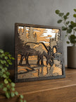 Moose Wall Art Wooden – Layered Wood Decor