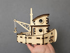 Rustic Wooden Fishing Boat – Nautical Decor for Lake House