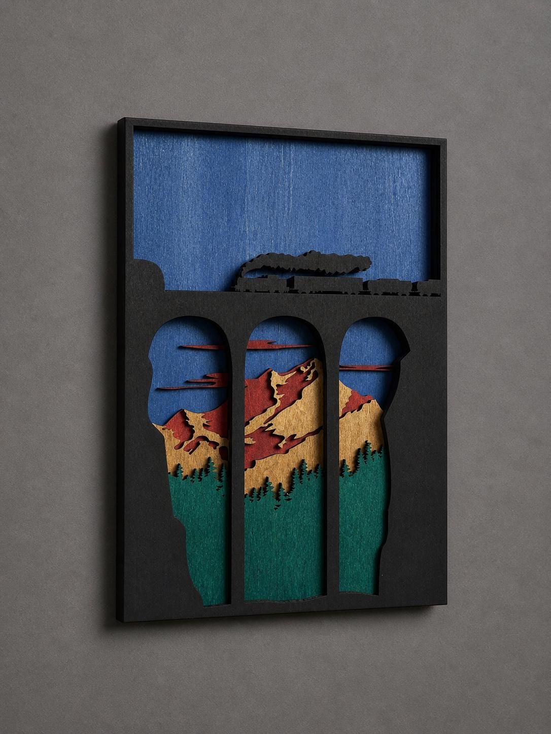 Train Bridge Wall Art – Railroad Wood Art