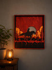 Western Cowboy Layered Wooden Wall Art – Desert Horse Rider Decor