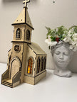 Wooden Church Lantern – Gothic Chapel Night Light