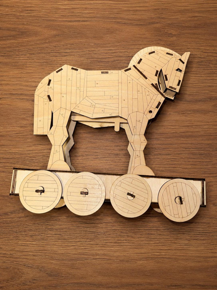 Wooden Trojan Horse Model – Laser Cut Greek Mythology Decor